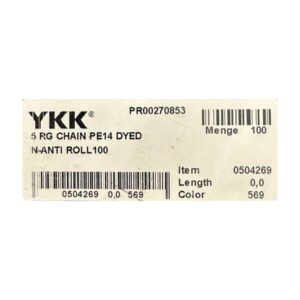 zip staromosaz bordo YKK stitek